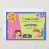 ガールズスランバーパーティースリーパーパジャマ招待状 招待状 (裏面)