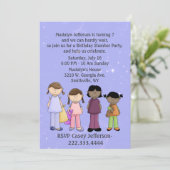 ガールズスランバーパーティー誕生日招待状 招待状 (スタンド正面)