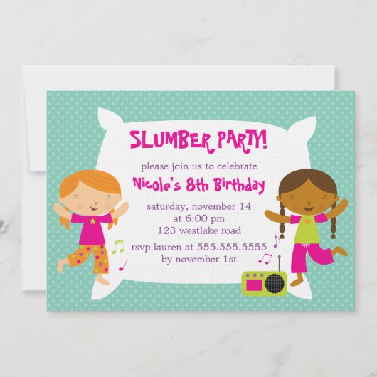 ガールズスランバーパーティー 招待状 (正面)