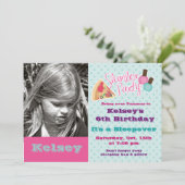 ガールズスリープオーバーパジャマスランバーパーティの招待状 招待状 (スタンド正面)