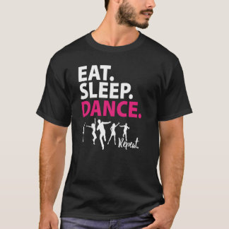 ガールズスリープダン食べスダンスリペアピンクダンサーアイディア Tシャツ