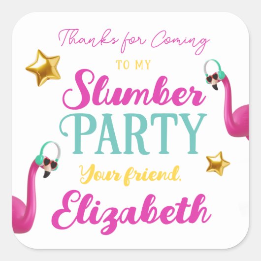 ガールズスリープバースランバーバースデーパーティー スクエアシール (正面)