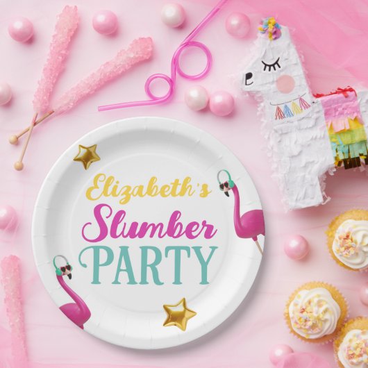 ガールズスリープバースランバーバースデーパーティー ペーパープレート (パーティー)