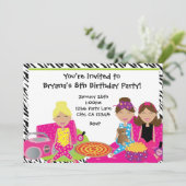 ガールズスリーポバースランバーパーティーゼブラ招待状 招待状 (スタンド正面)