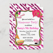 ガールズスリーポバースランバーパーティーメイクアップ招待状 招待状 (正面/裏面)