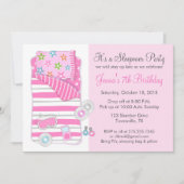 ガールズスリーポバーパジャマスランバーパーティの招待状 招待状 (正面)