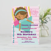 ガールズスリーポバーパジャマスランバーパーティの招待状 招待状 (スタンド正面)