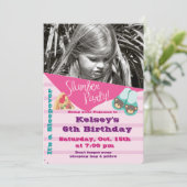 ガールズスリーポバーパジャマスランバーパーティの招待状 招待状 (スタンド正面)