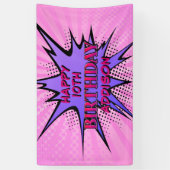 ガールズスーパーヒーロー誕生日 横断幕 (縦)