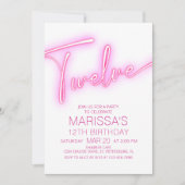 ガールズセカンドネオン10代の誕生日 招待状 (正面)