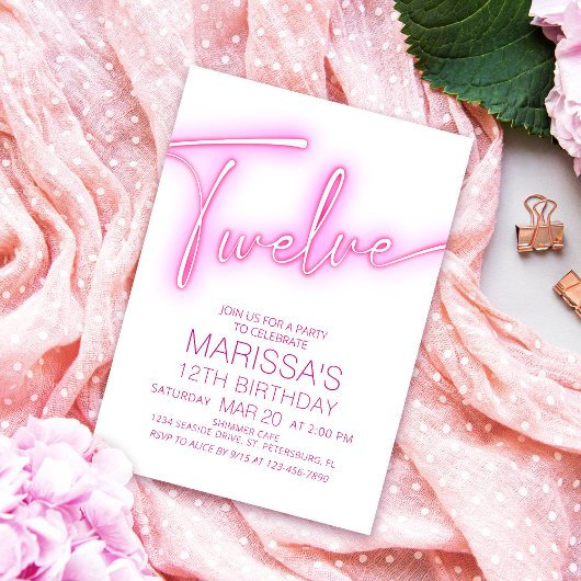 ガールズセカンドネオン10代の誕生日 招待状