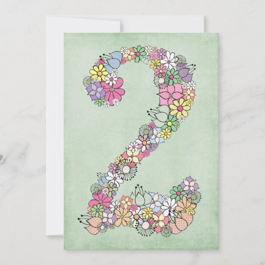 ガールズセカンドバースデーカスタムパーティー招待状招待状 招待状 (正面)