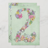 ガールズセカンドバースデーカスタムパーティー招待状招待状 招待状 (正面/裏面)