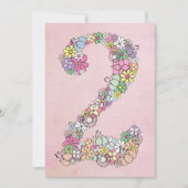 ガールズセカンドバースデーカスタムパーティー招待状招待状 招待状 (正面)