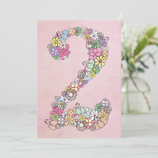 ガールズセカンドバースデーカスタムパーティー招待状招待状 招待状 (スタンド正面)