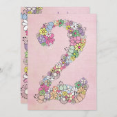 ガールズセカンドバースデーカスタムパーティー招待状招待状 招待状 (正面/裏面)