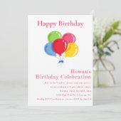 ガールズセブン誕生日セブン誕生日バルーンパーティー 招待状 (スタンド正面)