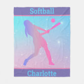 ガールズソフトボールパステルフリースブランケット フリースブランケット (正面)