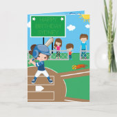 ガールズソフトボール秘密メッセージハッピーバースデー カード (正面)