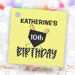 ガールズソフトボール誕生日パーティースクエア フェイバータグ