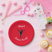 ガールズダンスパーティーレッド紙プレート ペーパープレート (パーティー)