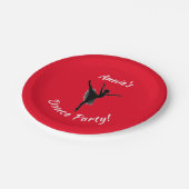 ガールズダンスパーティーレッド紙プレート ペーパープレート (アングル)