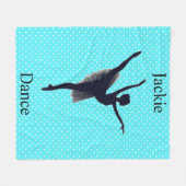 ガールズダンス水玉模様 フリースブランケット (正面(横))