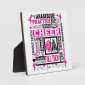 ガールズチアリーティングタイポグラフィインブラックアンドピンク   フォトプラーク (正面)