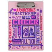 ガールズチアリーティングパープルタイポグラフィ クリップボード (正面)