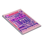 ガールズチアリーティングパープルタイポグラフィ    ノートブック (右側)