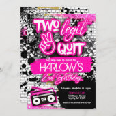 ガールズツーレギットツーやめヒップホップ招待状 招待状 (正面/裏面)