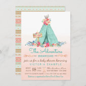 ガールズティピベビーシャワー招待状 招待状 (正面/裏面)