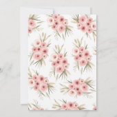 ガールズティーピーキツネトバルベビーシャワー招待状 招待状 (裏面)