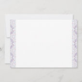 ガールズティーピーベイビーシャワー招待状ラベンダーレース 招待状 (裏面)