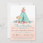 ガールズティーペベビーシャワー招待状 招待状 (正面)