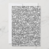 ガールズティール（緑がかった色）ブルーシルバーグリッタープリンセス誕生日 招待状 (裏面)