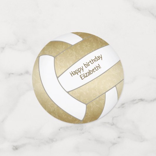 ガールズティーンのゴールデンバレーボール誕生日パーティー コンフェッティ (スモール正面)