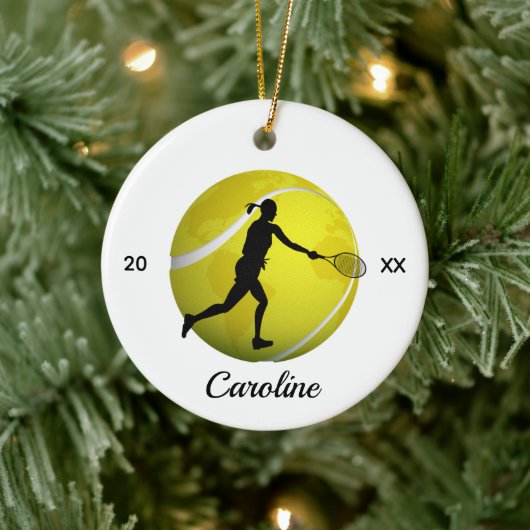 ガールズテニスワールドボール&プレーヤーナグッズおもしろい セラミックオーナメント (ツリー)