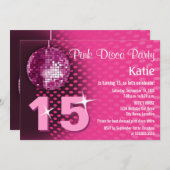 ガールズディスコ誕生日パーティー 招待状 (正面/裏面)