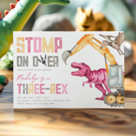 ガールズディノ建築3rd誕生日招待状 招待状