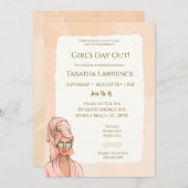 ガールズデイアウトスパブライダルシャワー招待 招待状 (正面/裏面)