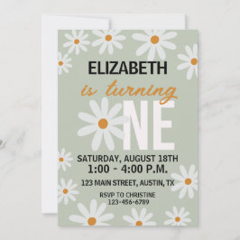ガールズデイジーファースト誕生日招待状 招待状
