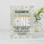 ガールズデイジーファースト誕生日招待状 招待状 (スタンド正面)