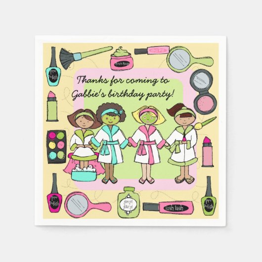 ガールズデイスパ誕生日紙ナプキンス スタンダードカクテルナプキン (正面)