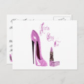 ガールズデイ/ナイトアウトパーティの招待状カード インビテーションポストカード (正面/裏面)