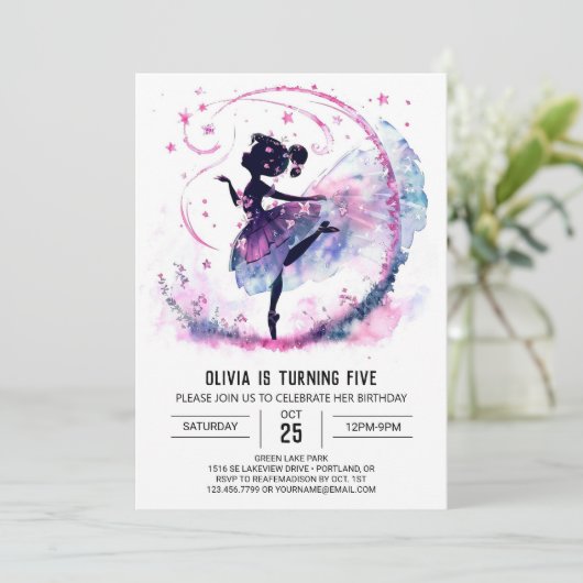 ガールズデジタルバレリーナ誕生日 招待状 (スタンド正面)