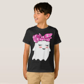 ガールズトドラーハッピーハローウィン幽霊ウィズバンダナS Tシャツ (正面フル)