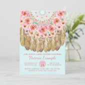 ガールズトライバルドリームキャッチャーベビーシャワー招待状 招待状 (スタンド正面)