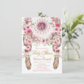 ガールズトライバルドリームキャッチャー赤ちゃんシャワー招待状 招待状 (スタンド正面)