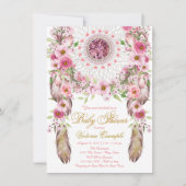 ガールズトライバルドリームキャッチャー赤ちゃんシャワー招待状 招待状 (正面)